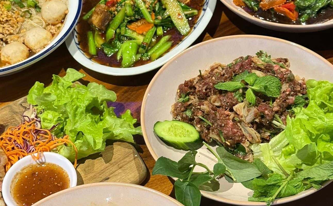 Enjoy Thai, Vegetarian options, Vegan options, Restaurant, Highchairs available, Table service, $$$, Groups and Live music cuisine at Fullmoon Thai in Fortitude Valley, Brisbane