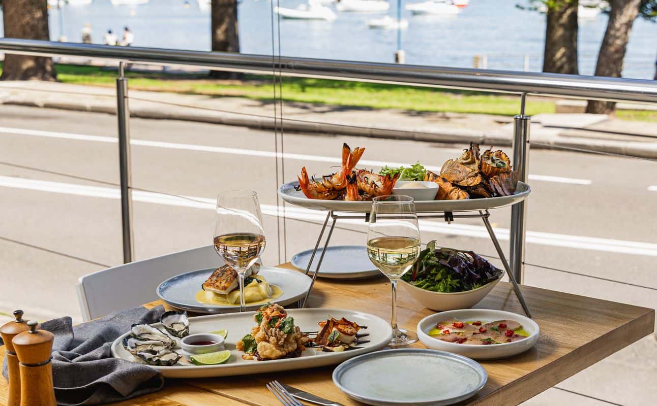 Enjoy Australian, Seafood, Vegetarian options, Vegan options, Gluten Free options, Restaurant, Wine bar, Cocktail bar, Waterfront, Wheelchair accessible, Child friendly, $$$$, Families, Groups, Special occasion and Date night cuisine at Garfish in Manly, Sydney