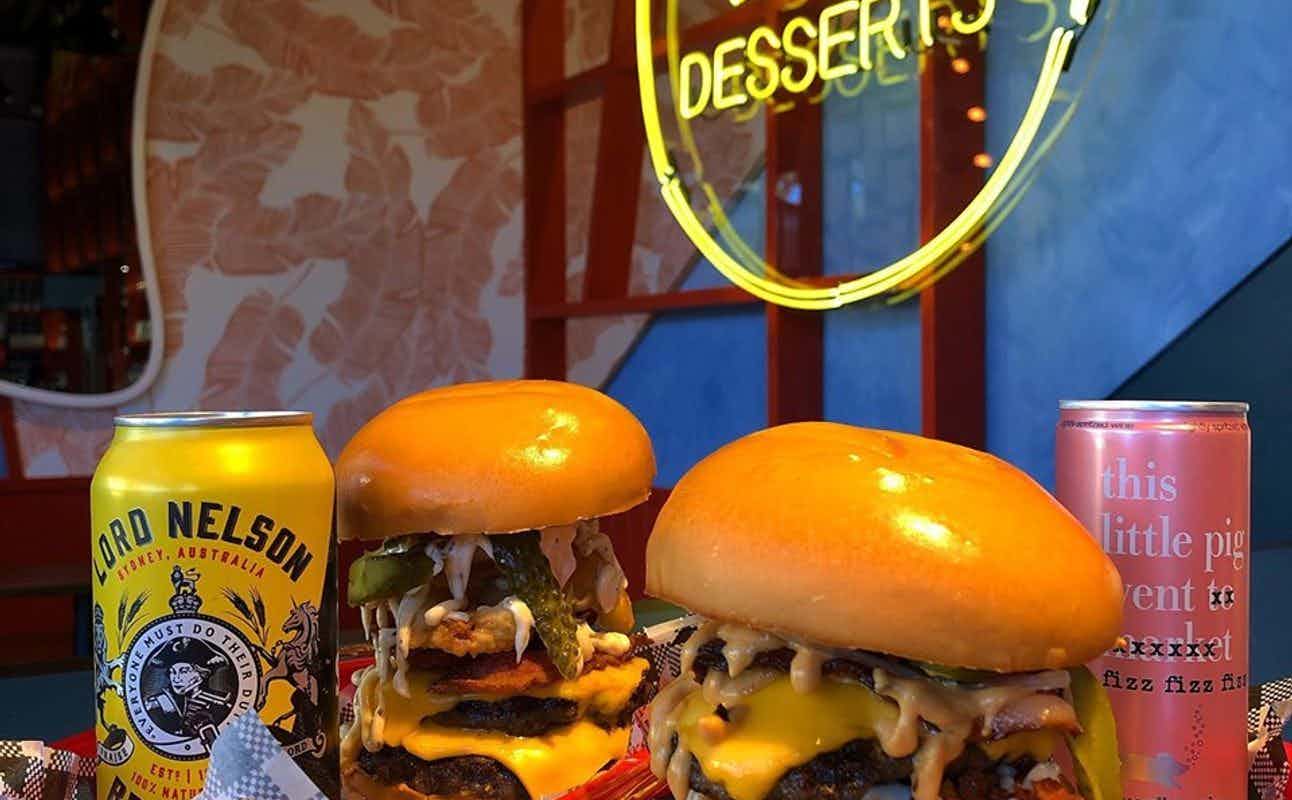 Enjoy Burgers cuisine at Stockmans Burgers Beers Desserts in Dee Why, Sydney