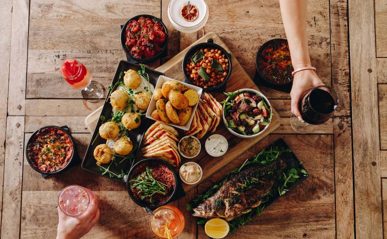 Enjoy Greek, Vegetarian options, Restaurant, Late night, Highchairs available, Wheelchair accessible, Table service, Private dining, $$, Groups and Families cuisine at The Living Room in Wollongong