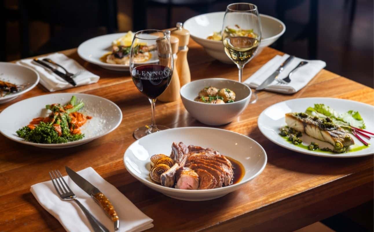Enjoy Australian, Grill & barbeque, Gluten Free options, Vegan options, Vegetarian options, Restaurant, Free wifi, Highchairs available, Table service, Wheelchair accessible, Child friendly, $$$, Families, Groups, Special occasion and Date night cuisine at Lennons Restaurant & Bar in Brisbane CBD, Brisbane
