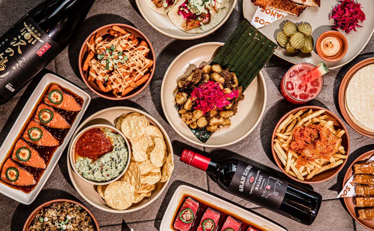 Enjoy Mexican and Japanese cuisine at Dos Manos in Newstead, Brisbane