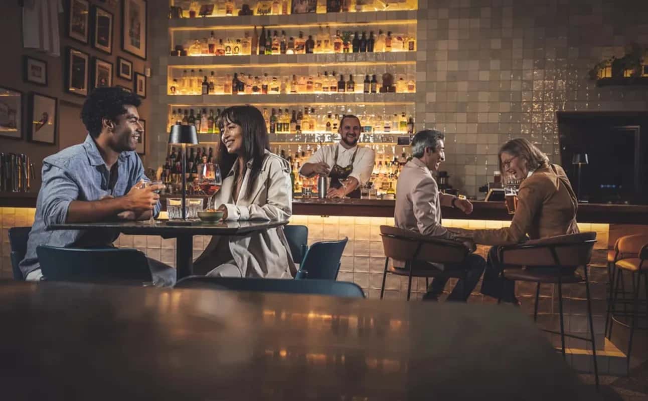 Enjoy Small plates, Pizza, Gluten Free options, Dairy free options, Vegetarian options, Vegan options, Cocktail bar, Restaurant, Indoor & outdoor seating, Table service, Wheelchair accessible, Free onsite parking, $$$, Bar scene, Wine bar and Groups cuisine at The Exhibitionist Bar in Bundall, Gold Coast
