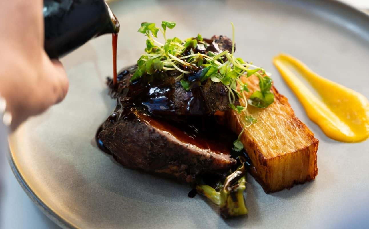 Enjoy Mediterranean, Vegetarian options, Vegan options, Gluten Free options, Restaurant, Table service, Highchairs available, Wheelchair accessible, Free wifi, $$$, Families, Groups, Special occasion and Date night cuisine at Goldfinch Restaurant in Brisbane CBD, Brisbane