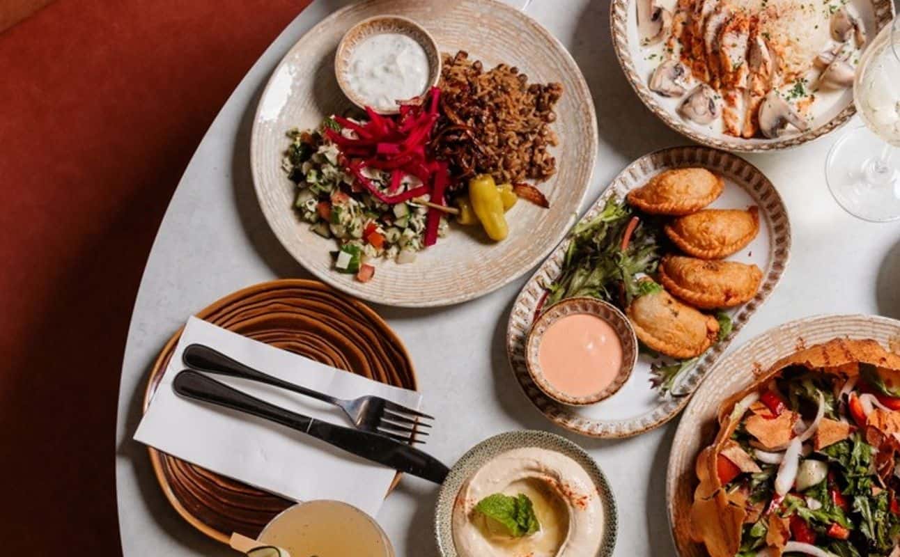 Enjoy Mediterranean, Middle Eastern, Lebanese, Gluten Free options, Vegan options, Vegetarian options, Halal, Restaurant, Wheelchair accessible, Child friendly, Private dining, Indoor & outdoor seating, Table service, $$$, Business meetings, Special occasion, Families and Groups cuisine at Baba Ganouj in South Brisbane, Brisbane