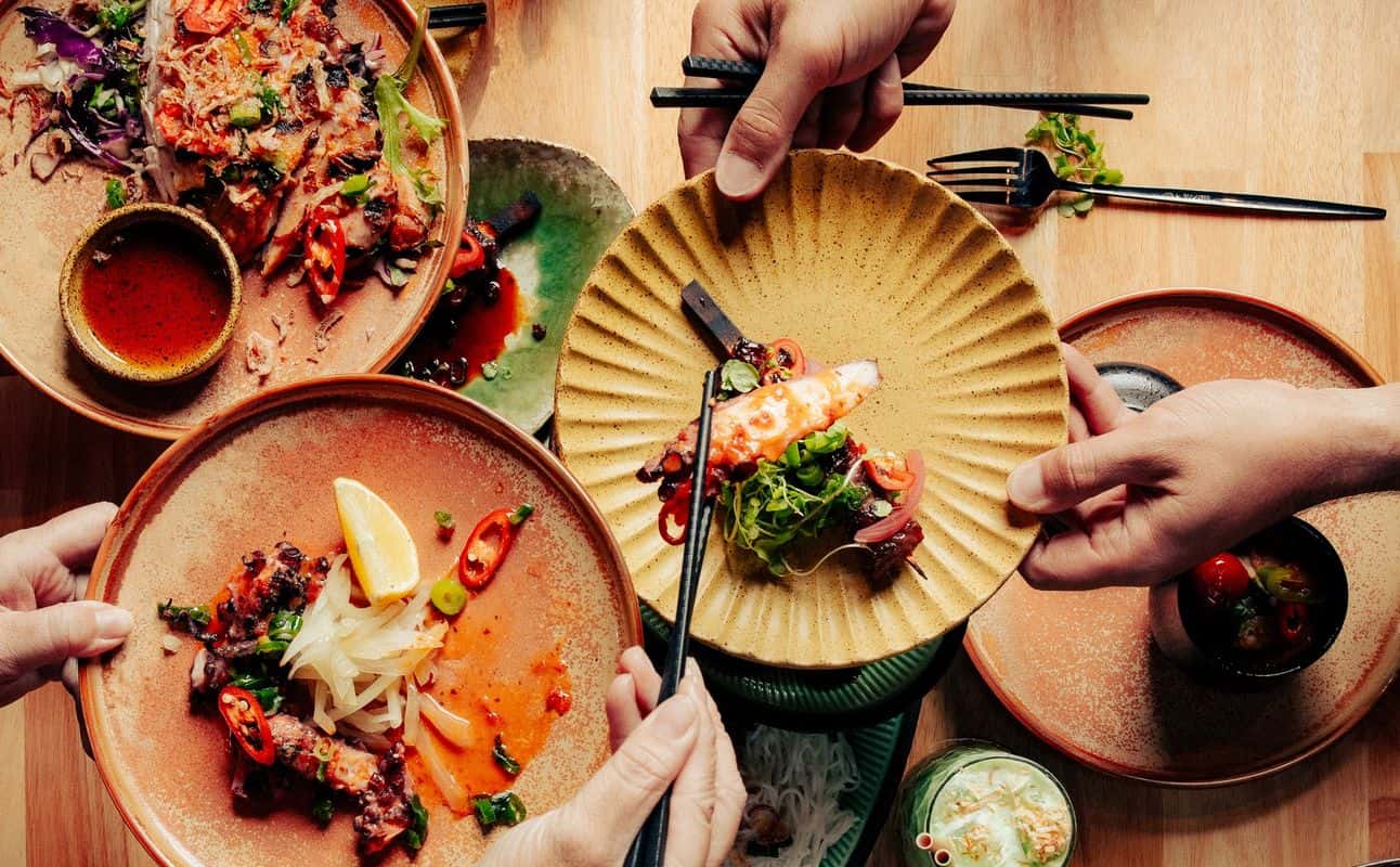 Enjoy Vietnamese, Modern Asian, Fusion, Vegetarian options, Restaurant, Private dining, Child friendly, Table service, $$$, Groups, Families, Date night and Hidden gems cuisine at Rừng Brisbane in Fortitude Valley, Brisbane