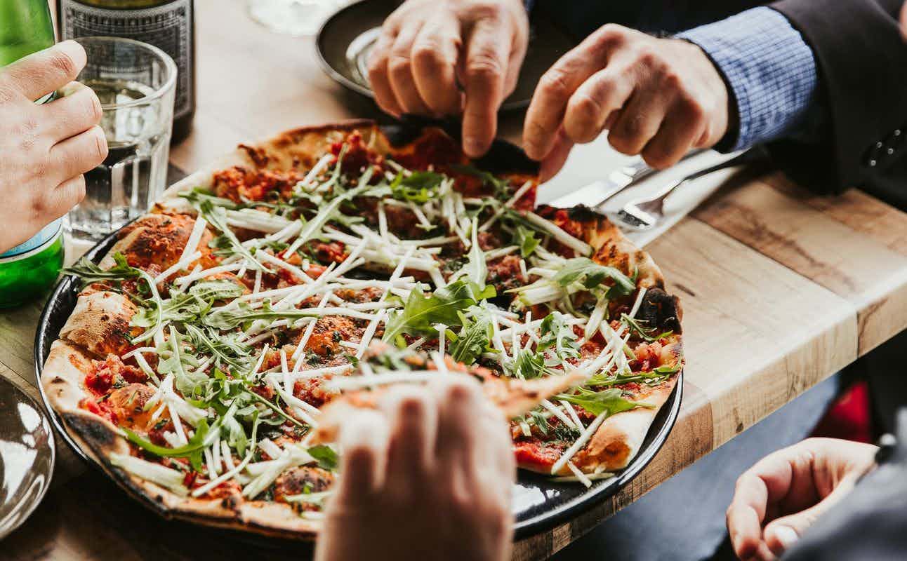 Enjoy Pizza, Italian, European, Vegan Options, Vegetarian options, Restaurant, Highchairs available, Indoor & Outdoor Seating, $$$, Families and Groups cuisine at Est Pizzeria in Adelaide CBD, Adelaide
