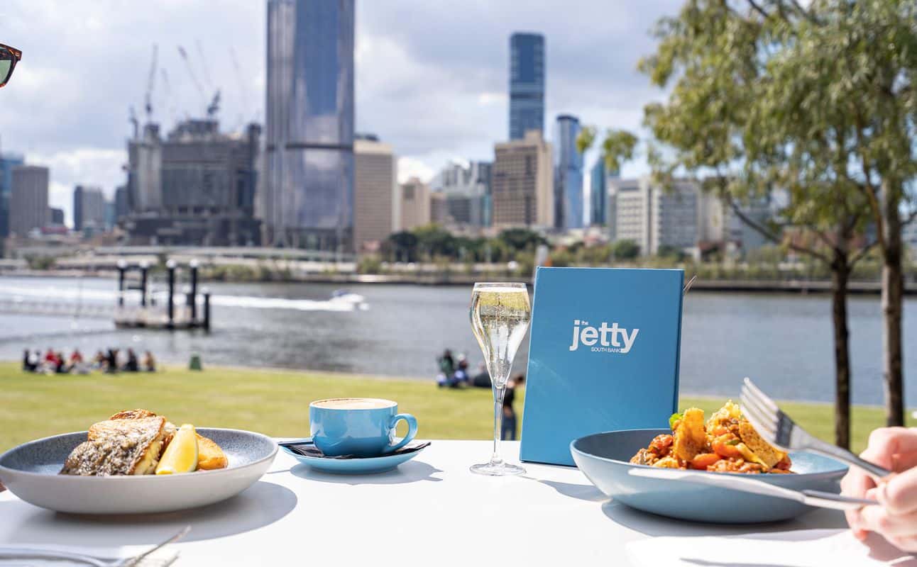 Enjoy Australian, Gluten Free options, Vegan options, Vegetarian options, Dairy free options, Restaurant, Indoor & outdoor seating, Private dining, Wheelchair accessible, Waterfront, Table service, $$$, Families, Groups and Special occasion cuisine at The Jetty South Bank in South Bank, Brisbane