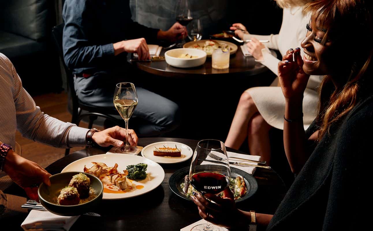Enjoy Australian, European, Italian, Wine bar, Date night, Hidden gems and Special occasion cuisine at Edwin Wine Bar and Cellar in Southbank, Melbourne