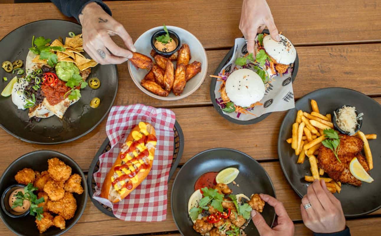 Enjoy Pub Food, Gluten Free options, Vegan options, Vegetarian options, Bars & pubs, Table service, Indoor & outdoor seating, $$, Families, Groups, Live music and Craft beer cuisine at 4 Pines X Boardriders Torquay in Torquay, Geelong & The Bellarine