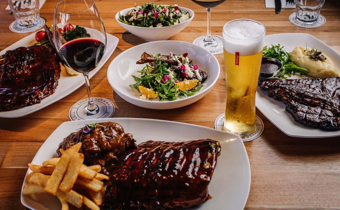 Enjoy Steakhouse, Australian, Vegetarian options, Restaurant, Indoor & outdoor seating, Highchairs available, Wheelchair accessible, Table service, $$$, Families, Groups, Date night and Special occasion cuisine at Copper Bar & Grill in Cairns City Centre, Cairns