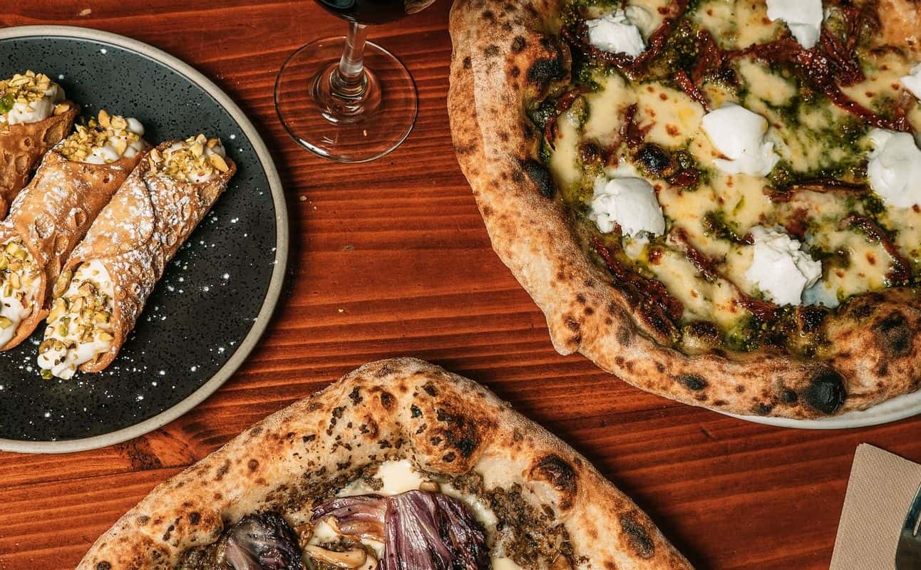 Enjoy Italian, Pizza, Vegetarian options, Vegan options, Gluten Free options, Restaurant, Wine bar, Private dining, $$$, Families and Groups cuisine at Farro Pizzeria & Bar - South Melbourne in South Melbourne, Melbourne