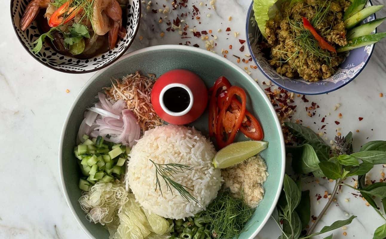 Enjoy Thai, Vegetarian options, Vegan options, Gluten Free options, Restaurant, Indoor & outdoor seating, Highchairs available, Wheelchair accessible, Table service, $$$, Groups and Families cuisine at BangPop in South Wharf, Melbourne