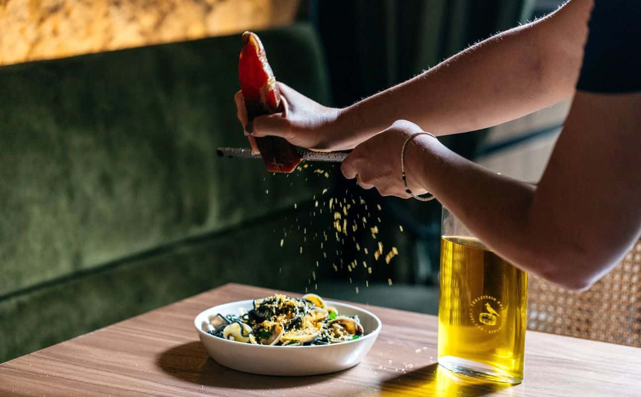 Enjoy Italian, Vegetarian options, Gluten Free options, Wine bar, Cocktail bar, Indoor & outdoor seating, Wheelchair accessible, Free wifi, Table service, $$$, Wine bar, Groups and Live music cuisine at Mille Vini Pasta & Wine Bar in Surry Hills, Sydney