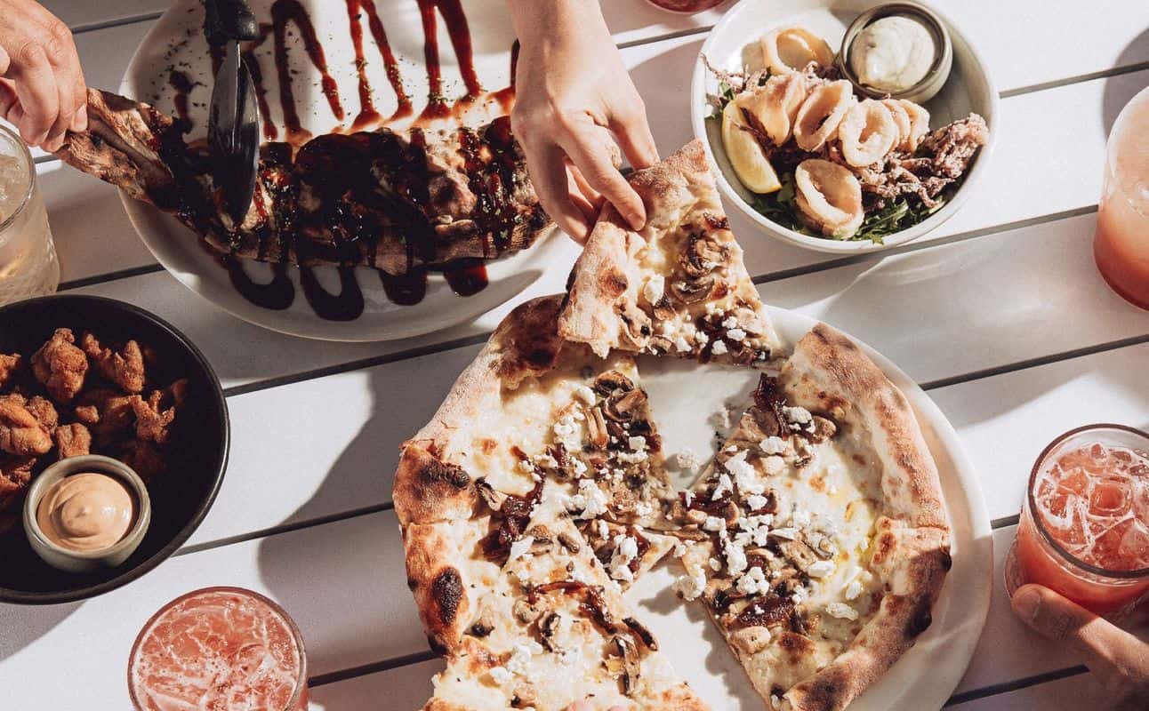 Enjoy Pizza, Italian, Vegetarian options, Vegan options, Gluten Free options, Restaurant, Free wifi, Indoor & outdoor seating, $$$, Families and Groups cuisine at Corbett & Claude Garden City in Garden City, Brisbane