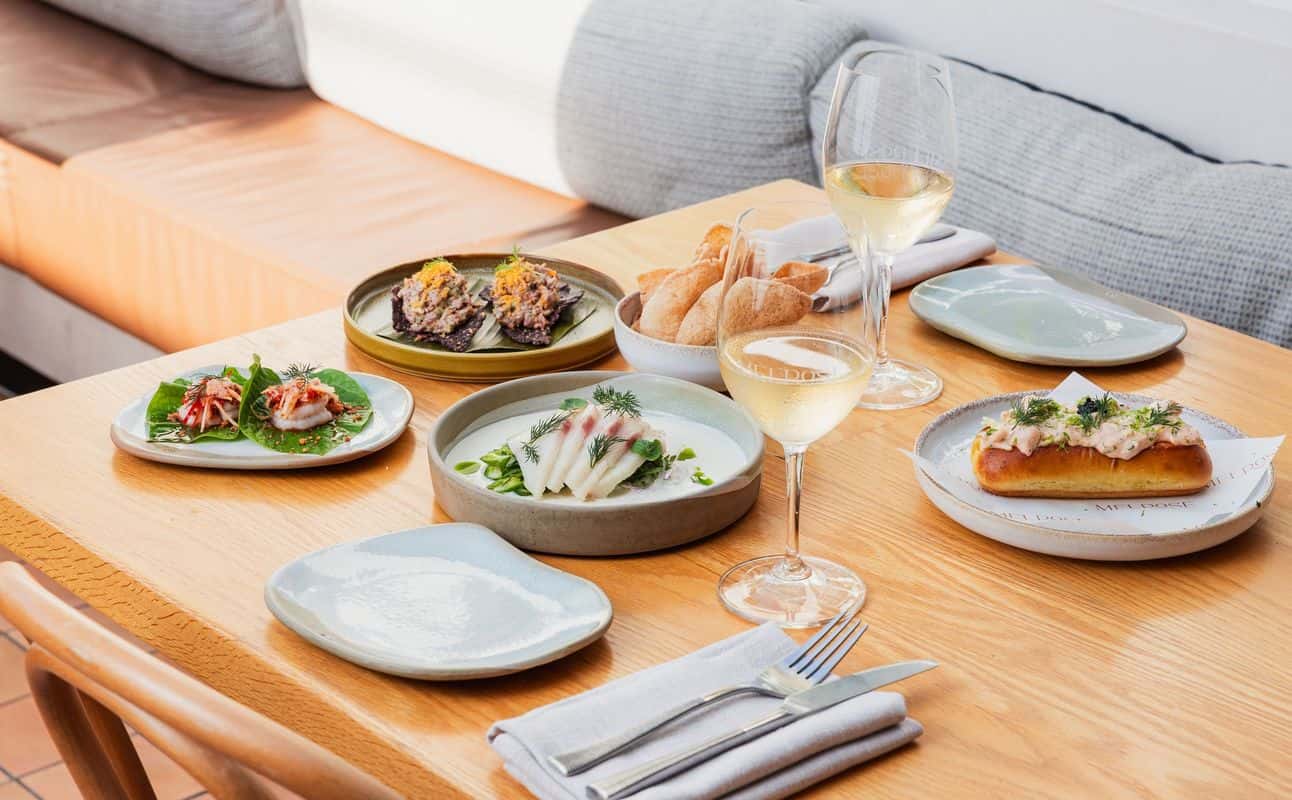 Enjoy Fusion, Asian, Gluten Free options, Vegan options, Dairy free options, Vegetarian options, Halal, Restaurant, Cocktail bar, Wine bar, Highchairs available, Indoor & outdoor seating, Wheelchair accessible, Table service, $$$, Groups, Families, Date night, Special occasion and Business meetings cuisine at Melrose Restaurant & Rooftop Bar in Bulimba, Brisbane