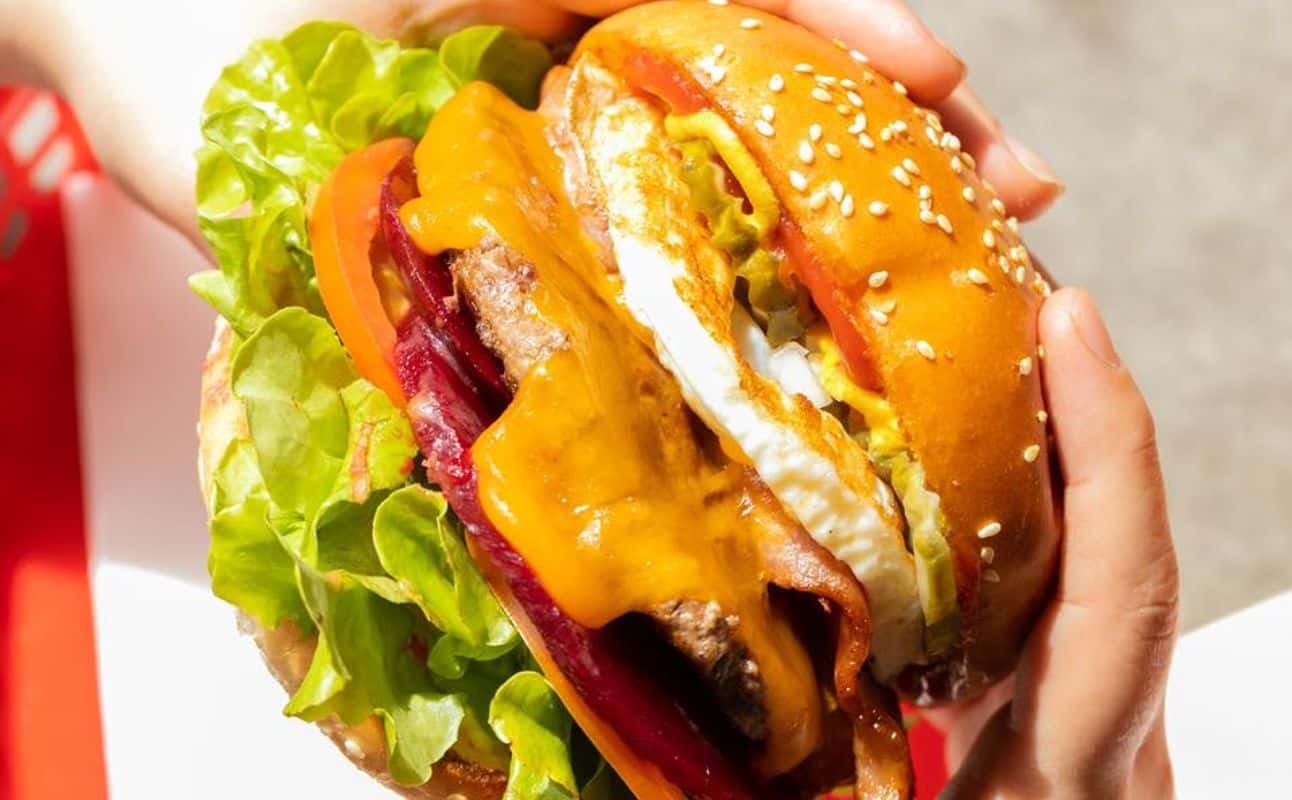 Enjoy Australian, Burgers, Vegan options, Restaurant, Wheelchair accessible, Street parking, Indoor & outdoor seating, $$, Groups and Families cuisine at Mr Burger - Rosny in Rosny Park, Hobart