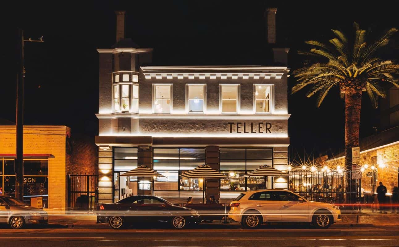 Enjoy Australian, Gluten Free options, Vegan options, Vegetarian options, Bars & pubs, Indoor & outdoor seating, Highchairs available, Wheelchair accessible, Free wifi, Table service, Dog friendly, $$$ and Groups cuisine at Teller in Brunswick, Melbourne