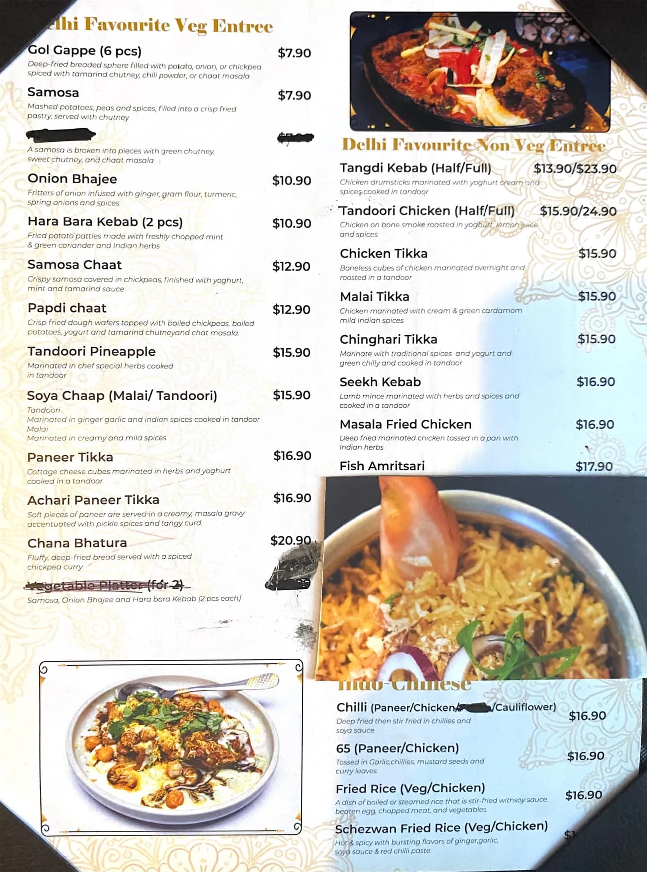 Delhi Palace Indian Cuisine menu, page 2