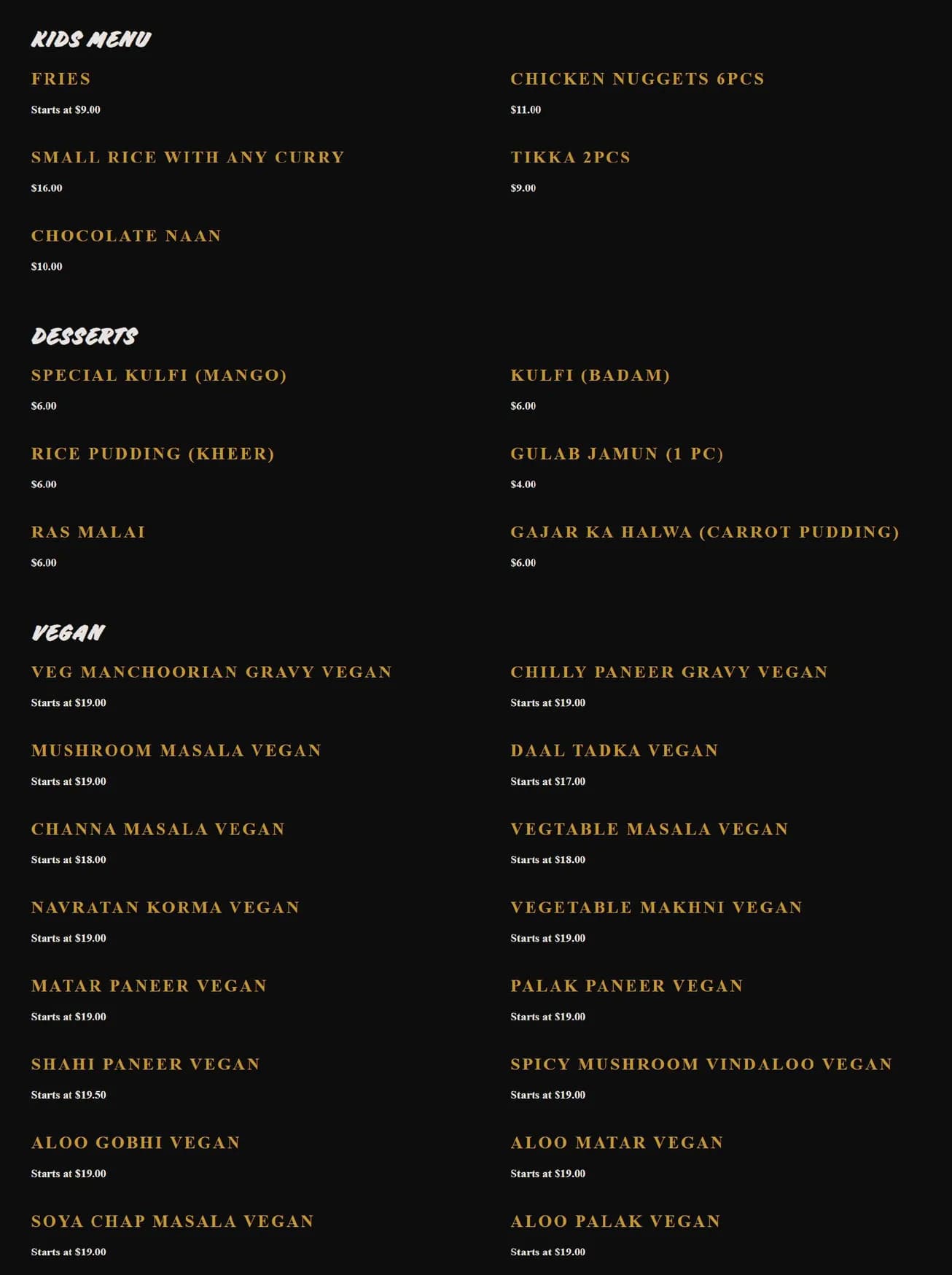 Spice Bridge Restaurant and Bar menu, page 5