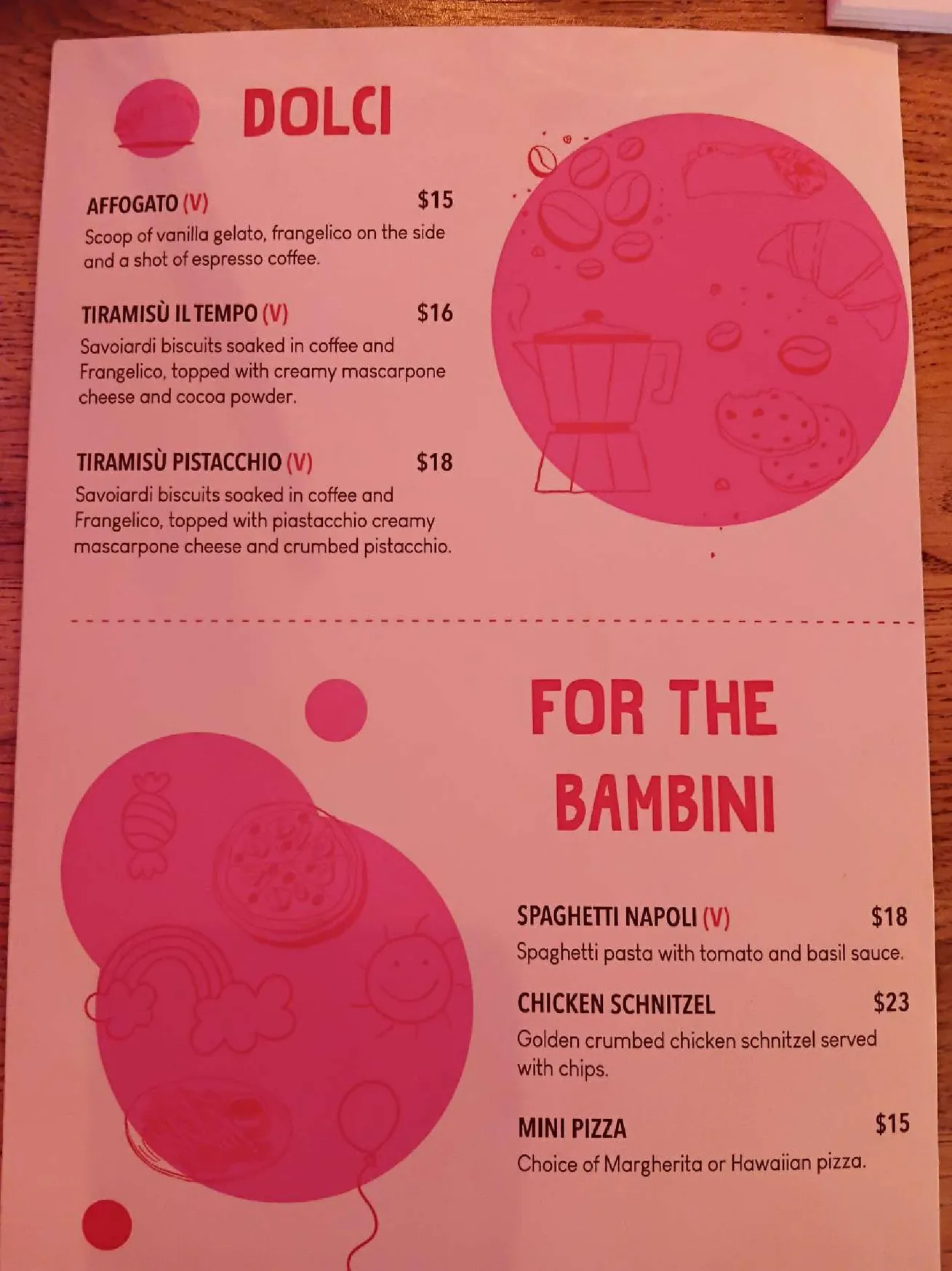 Il Tempo menu, page 4