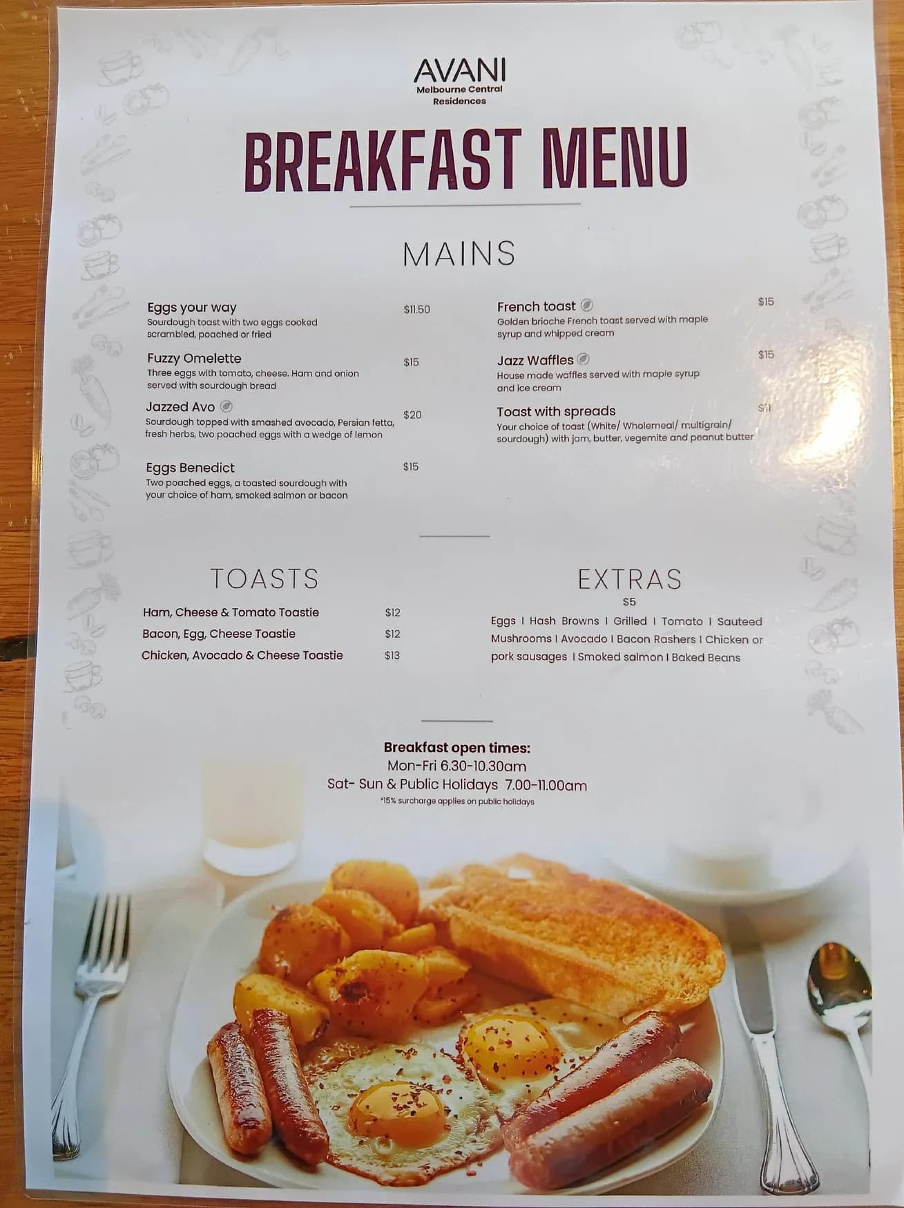 Mezzanine Restaurant & Bar menu, page 1