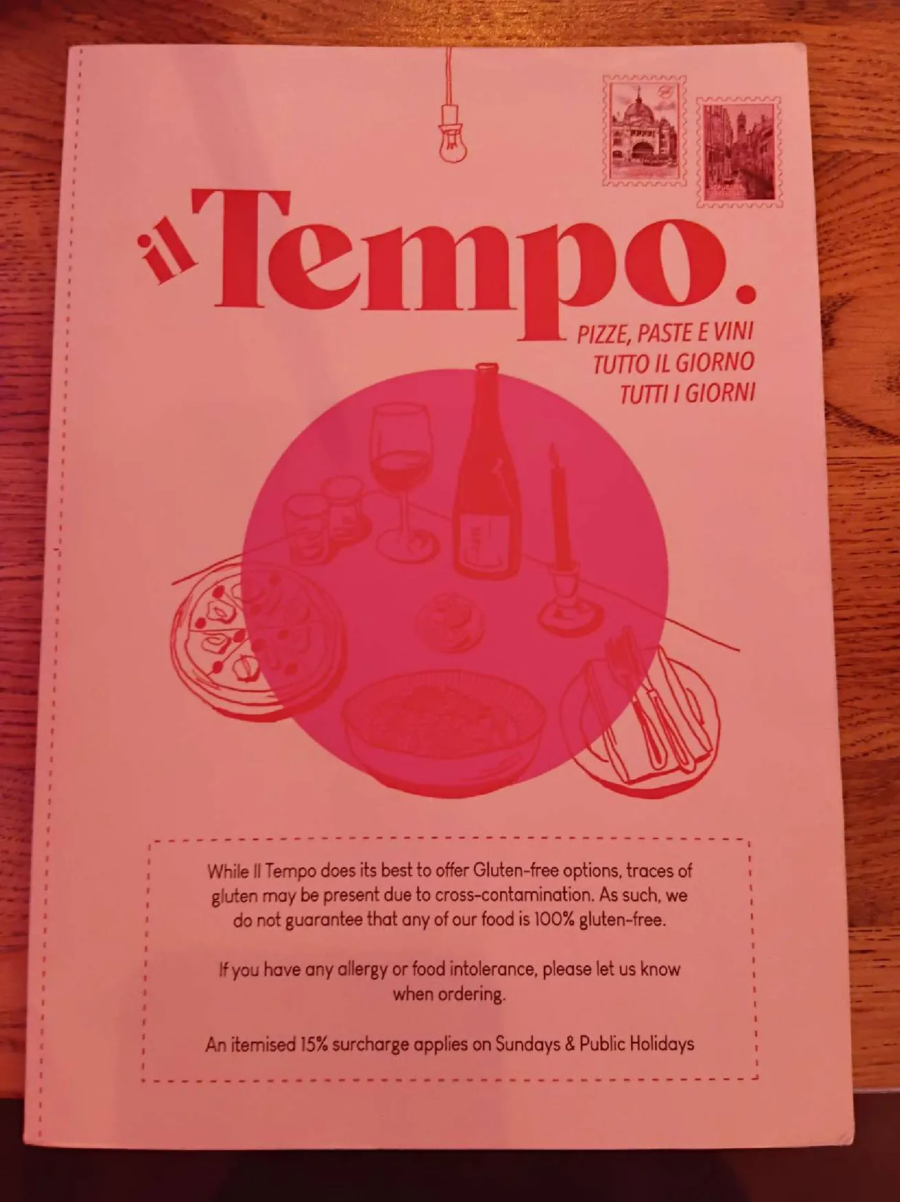 Il Tempo menu, page 1