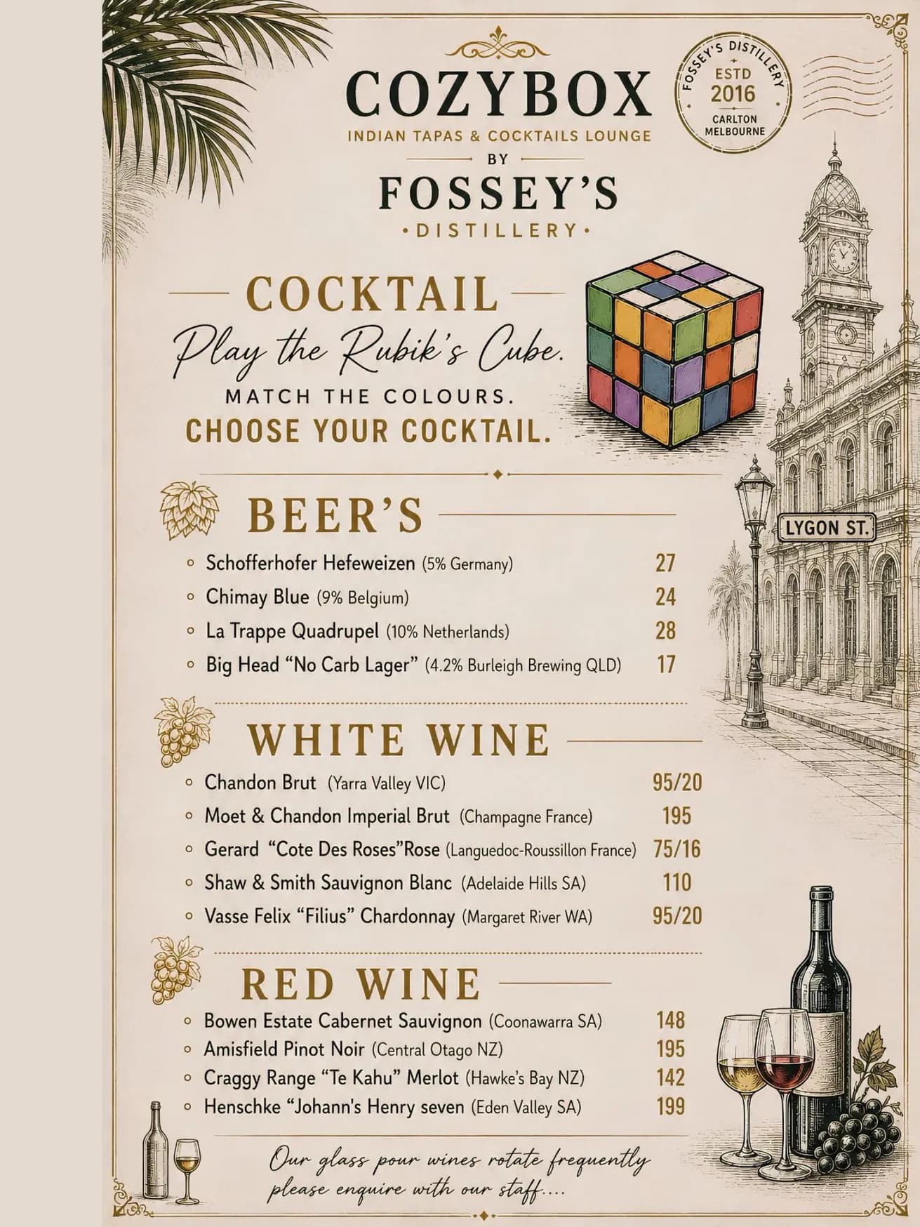 Cozy Box By Fossey's Distillery menu, page 2