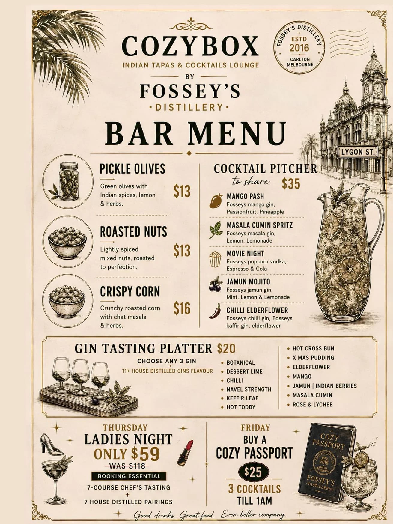 Cozy Box By Fossey's Distillery menu, page 3