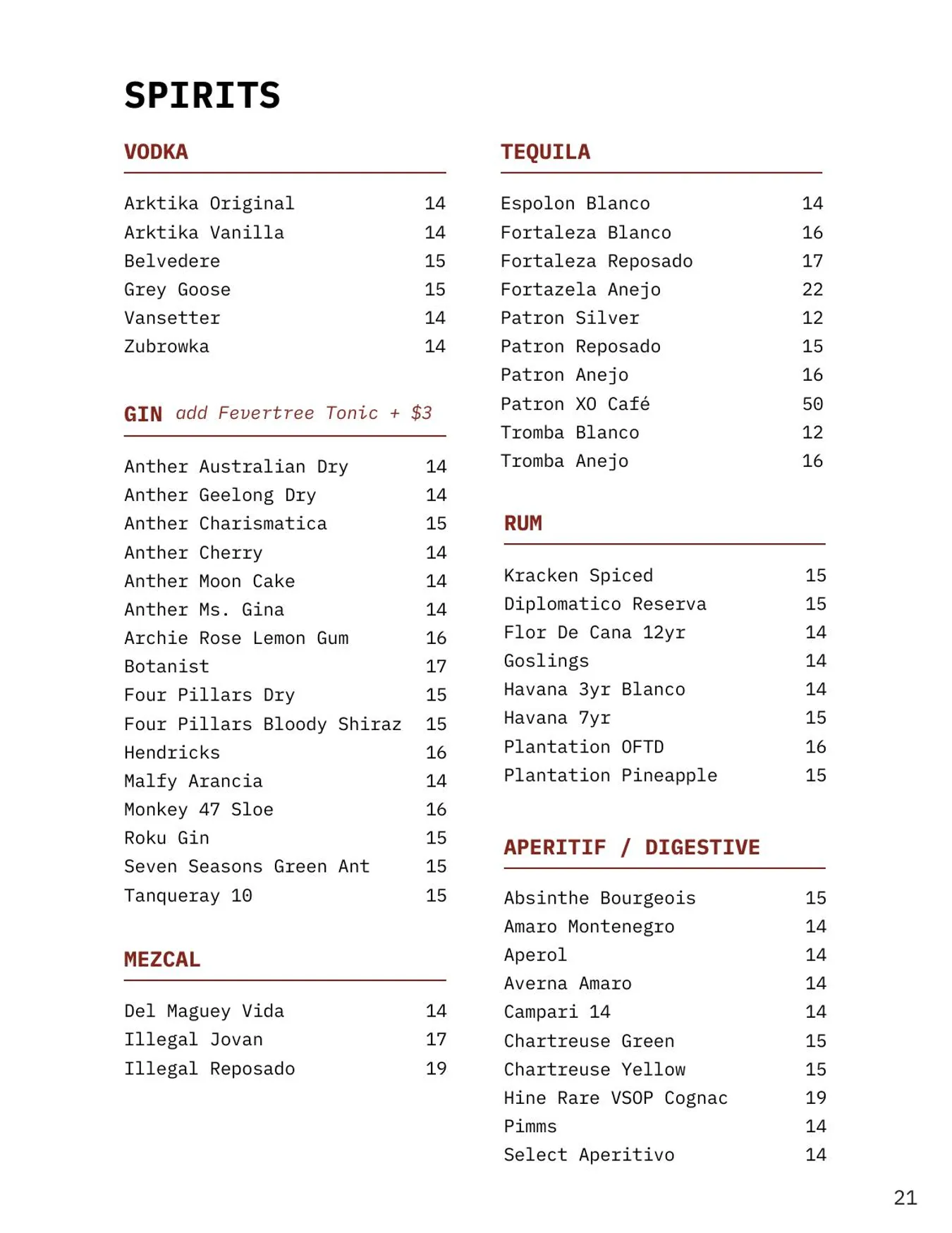 1915 menu, page 25