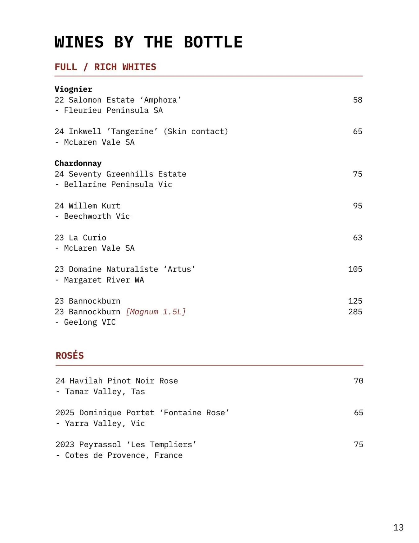 1915 menu, page 17