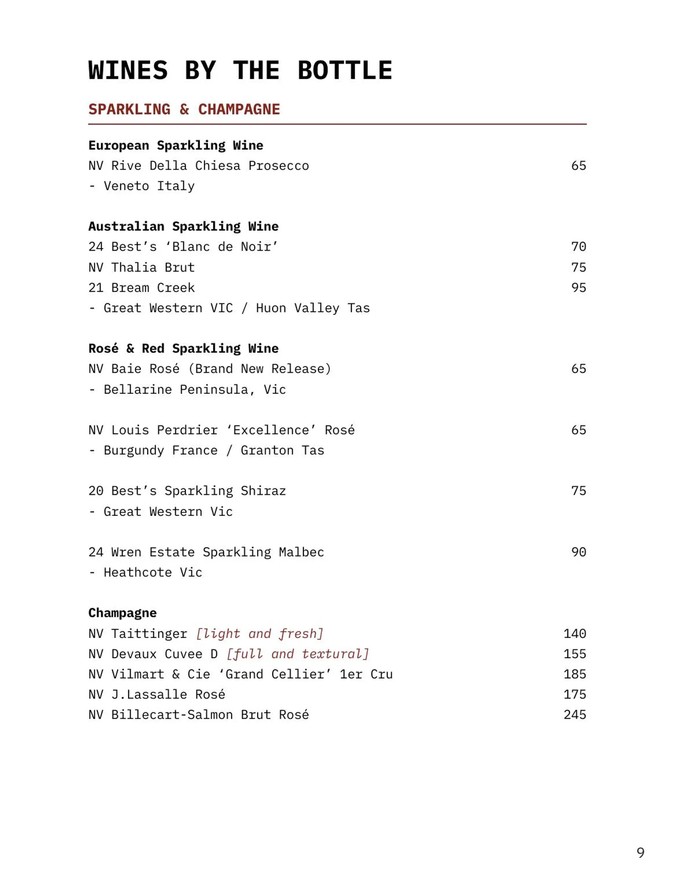 1915 menu, page 13