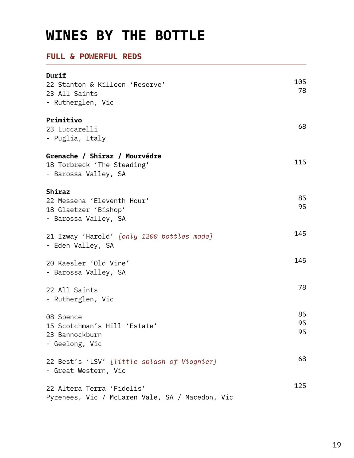 1915 menu, page 23