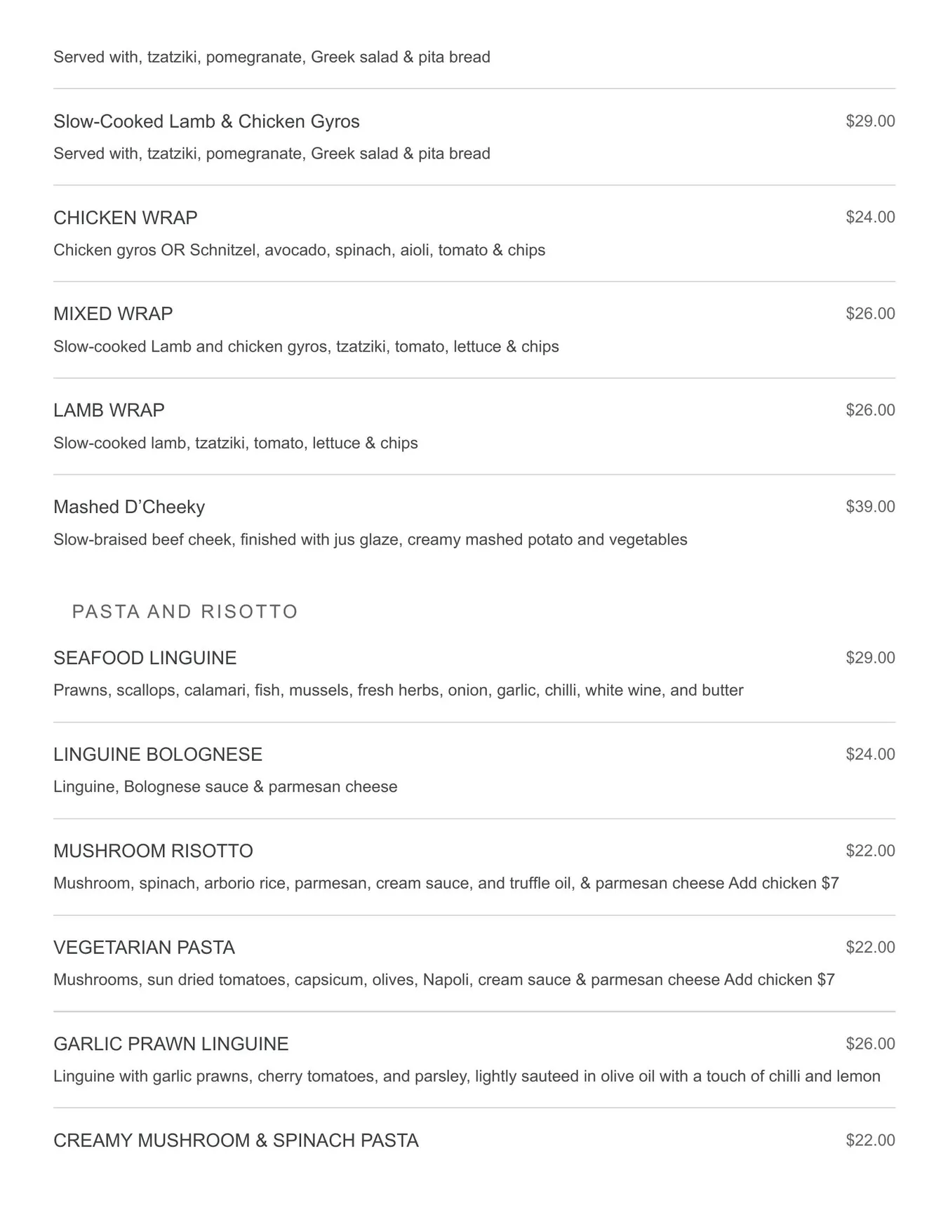 Fat Chef (Mernda) menu, page 4