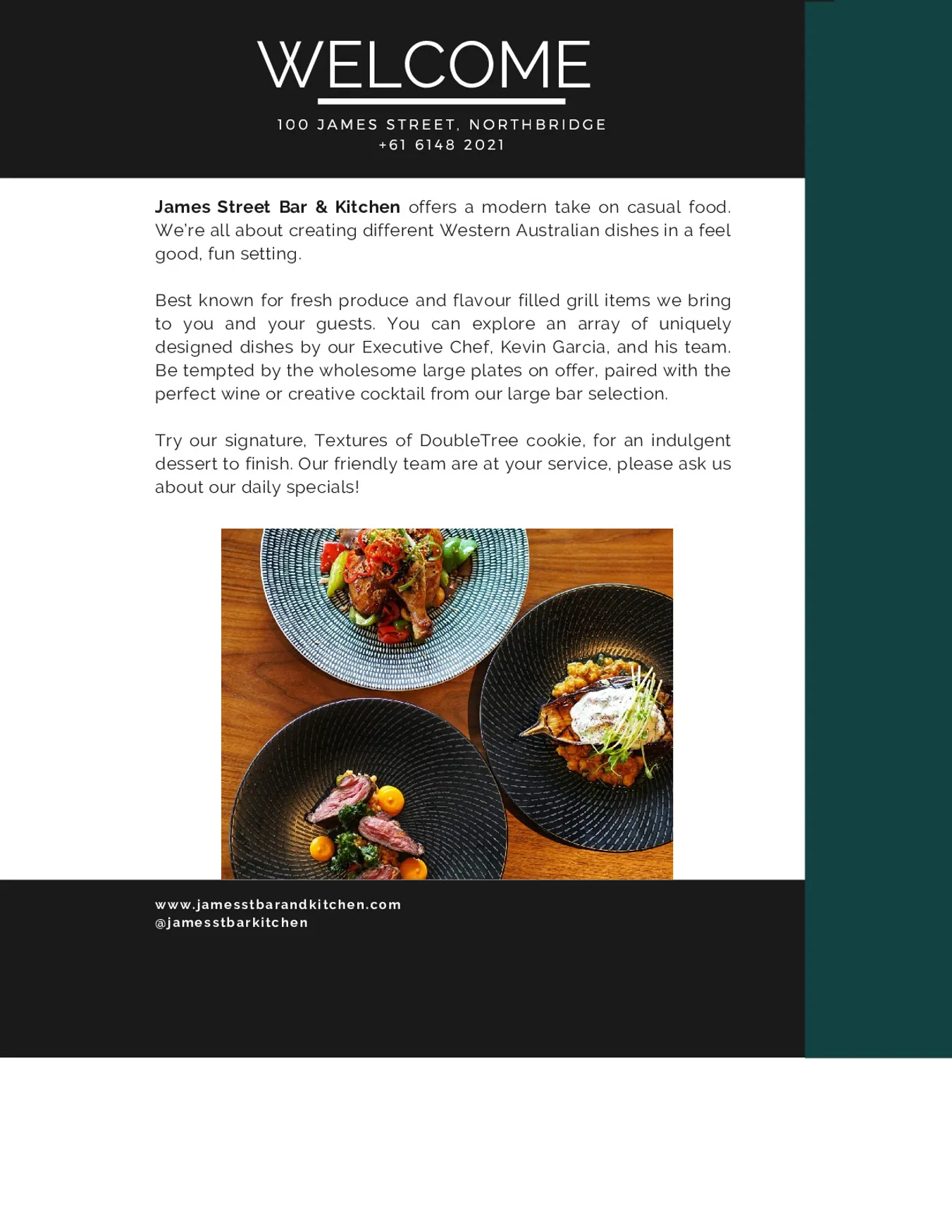 James St Bar + Kitchen menu, page 2