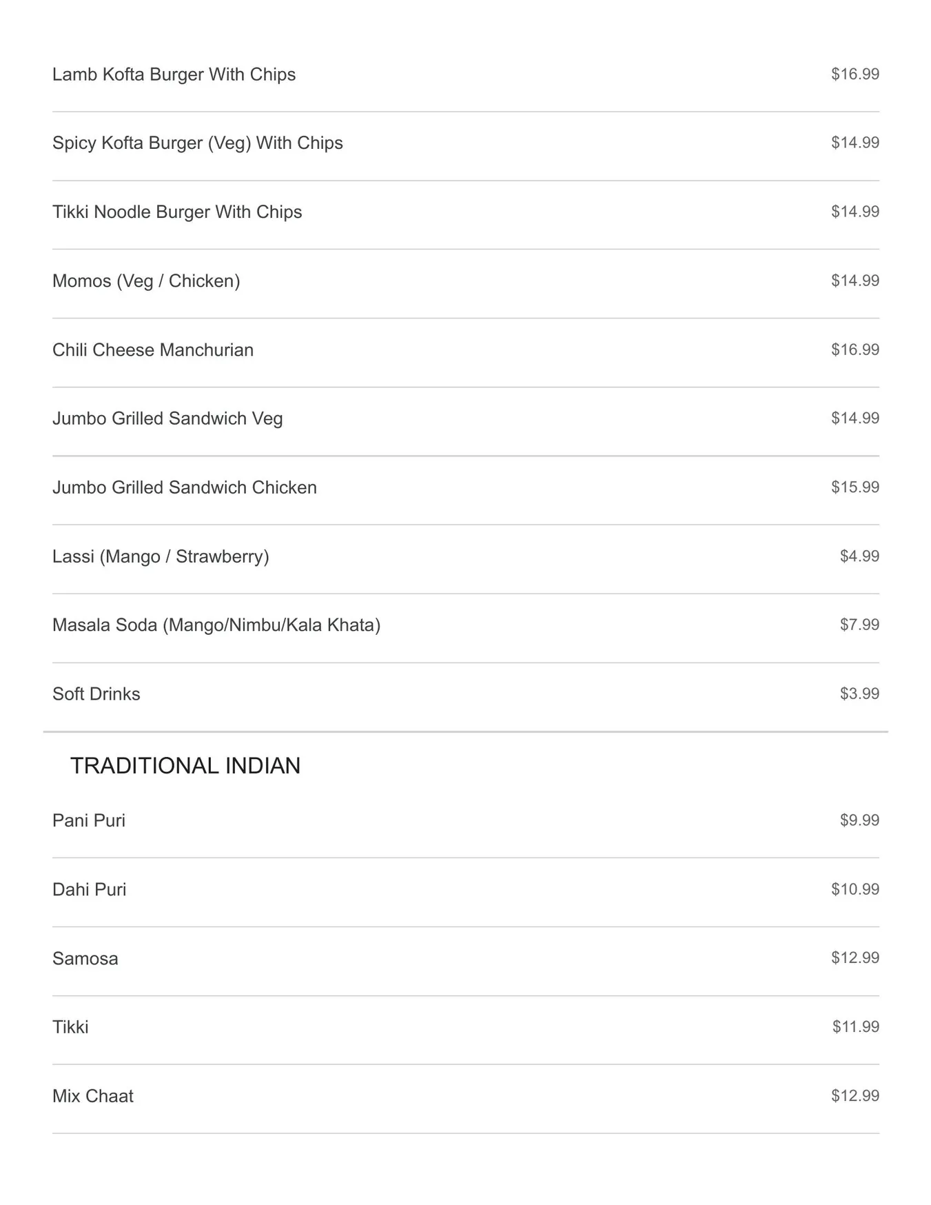 That's So Melbourne menu, page 2