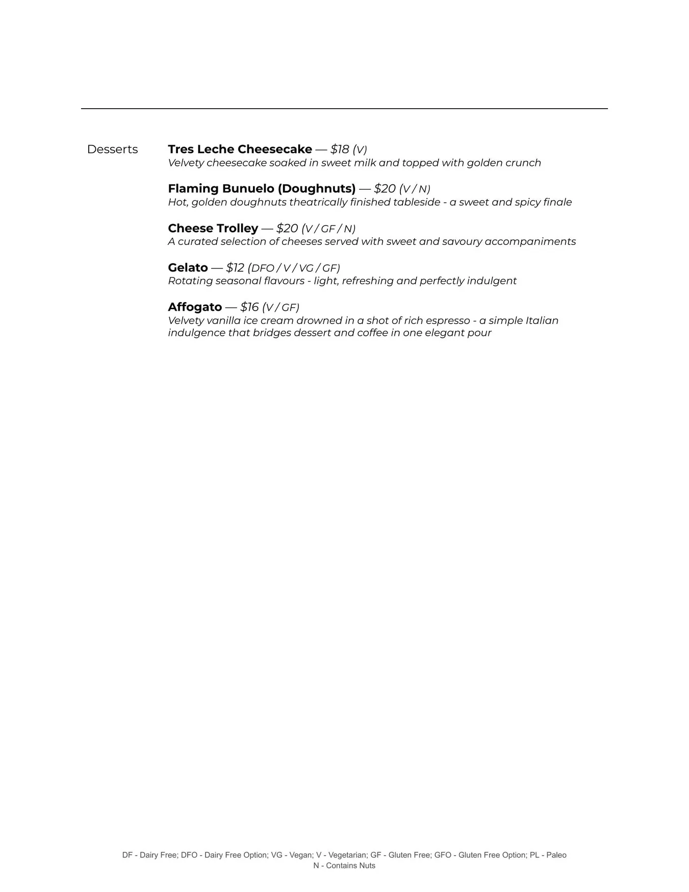 Solenne menu, page 8