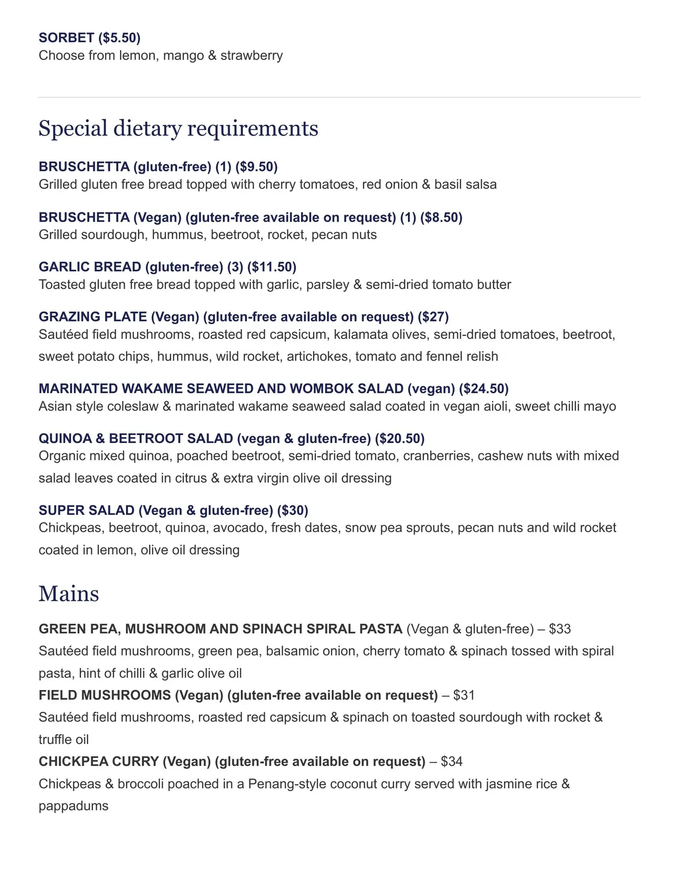 Dundee's on the Waterfront menu, page 10