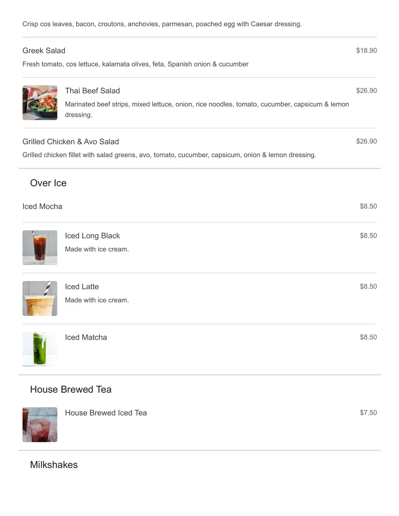 Degani Woodgrove menu, page 8