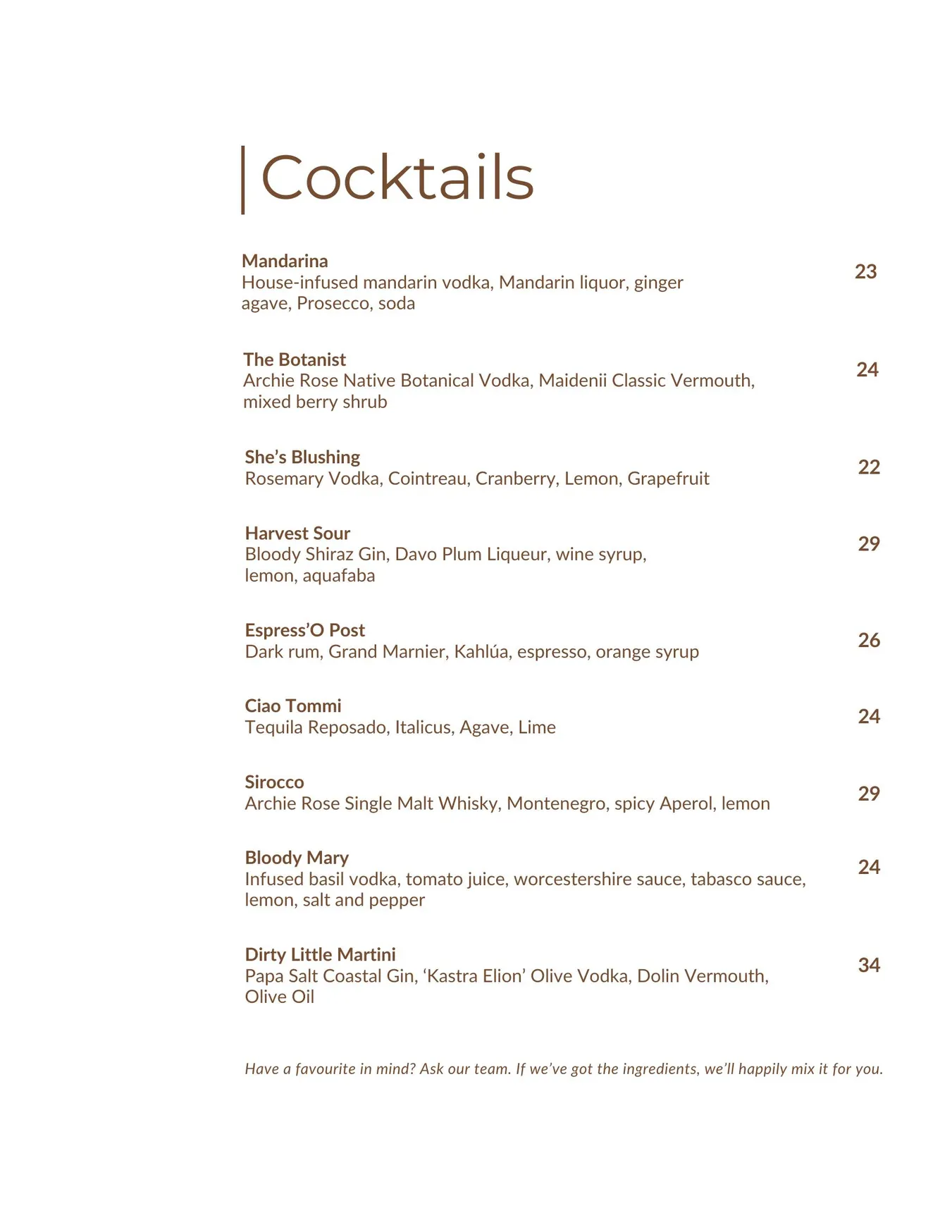 Little Miss menu, page 4