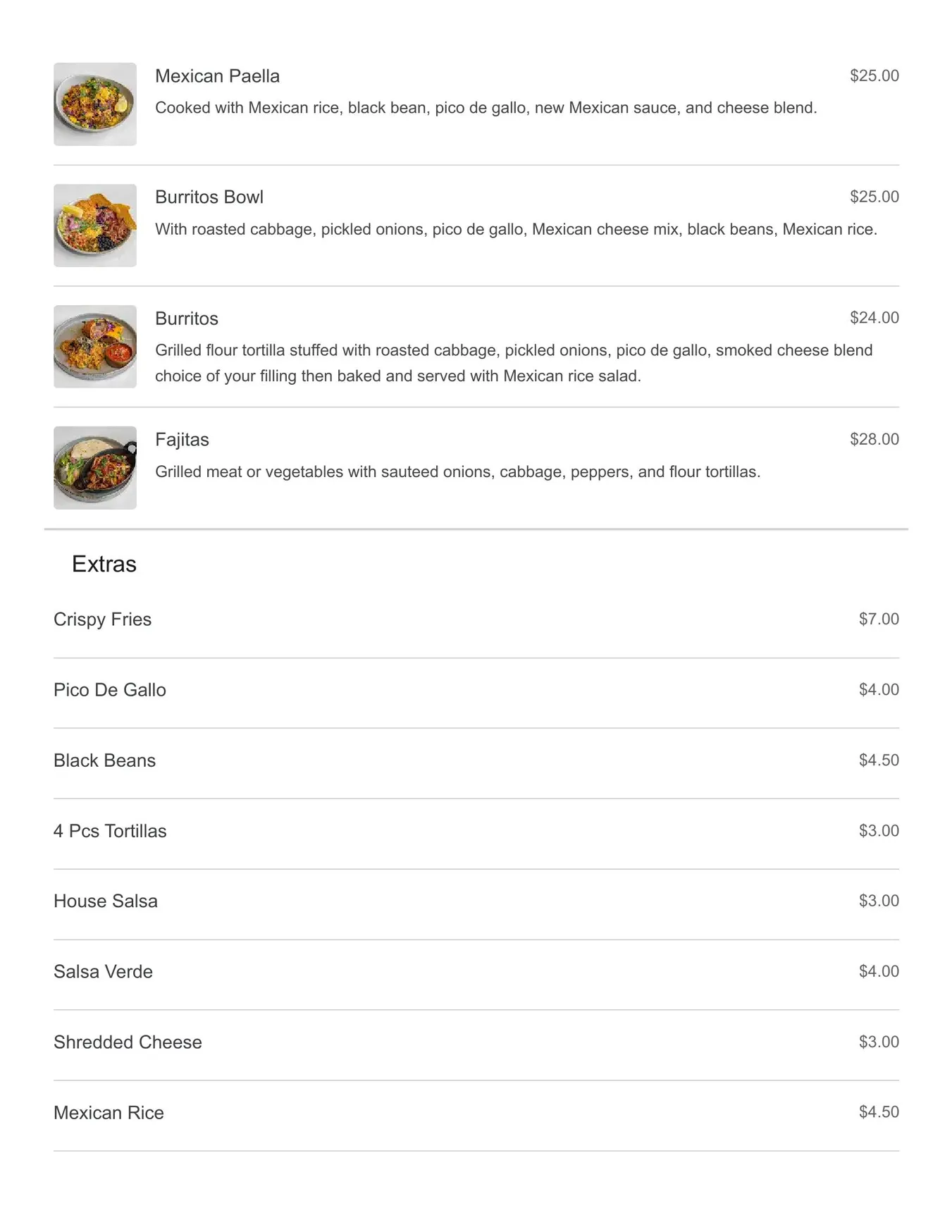 Mexicana @ Rose menu, page 4