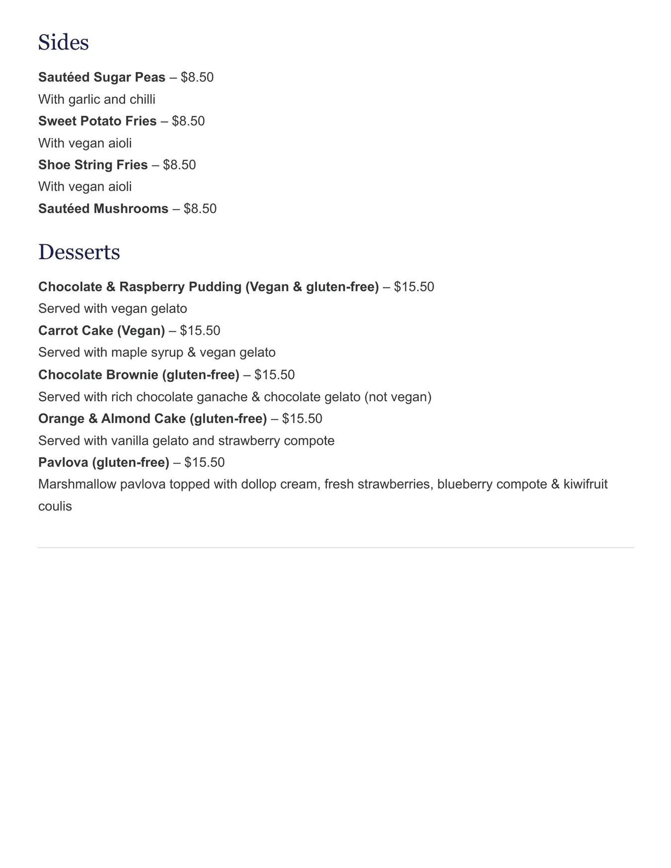 Dundee's on the Waterfront menu, page 11