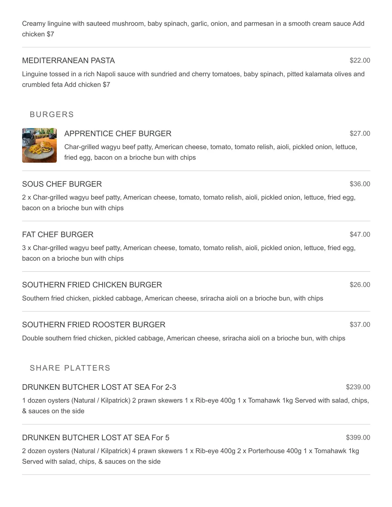 Fat Chef (Mernda) menu, page 5