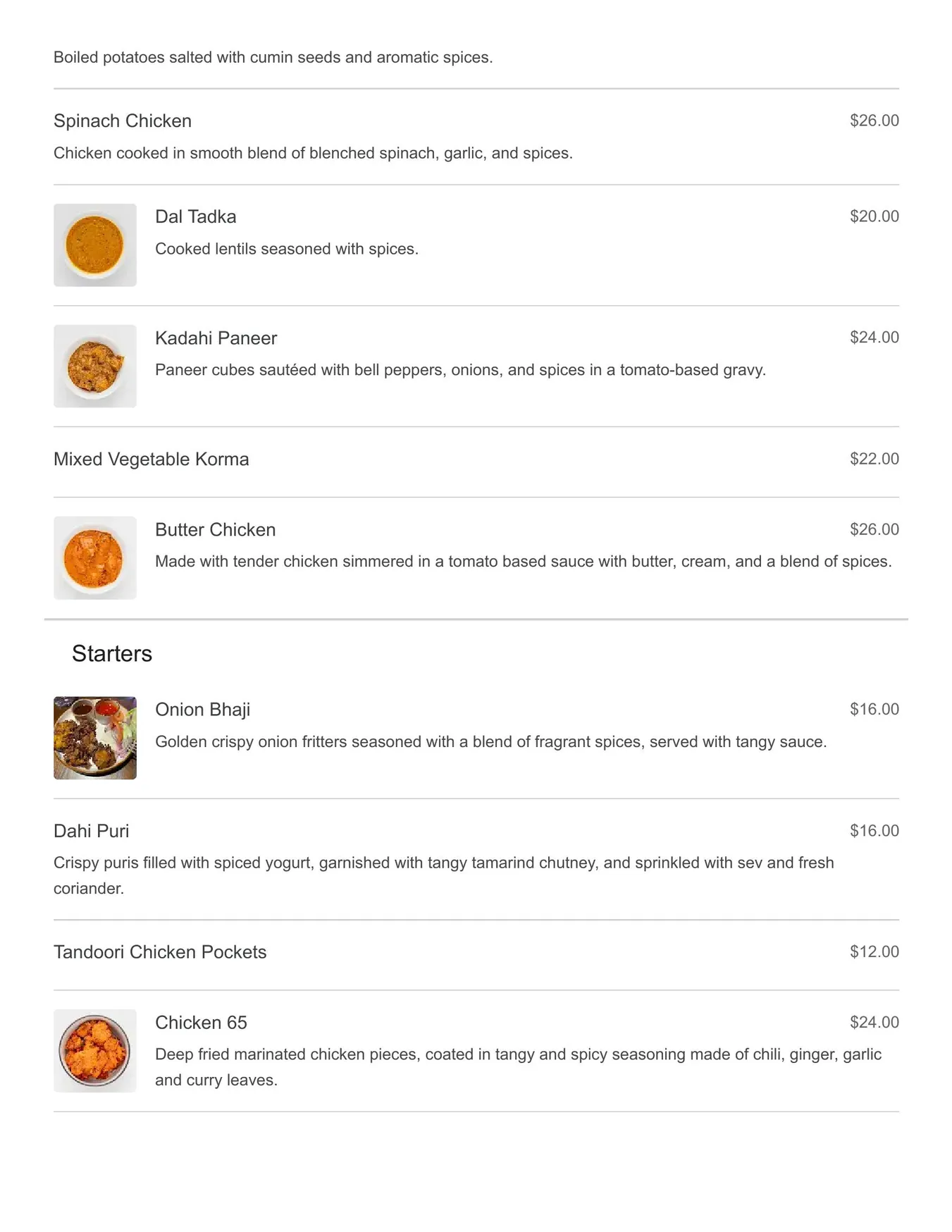 Chakna Tandoori Bites menu, page 3
