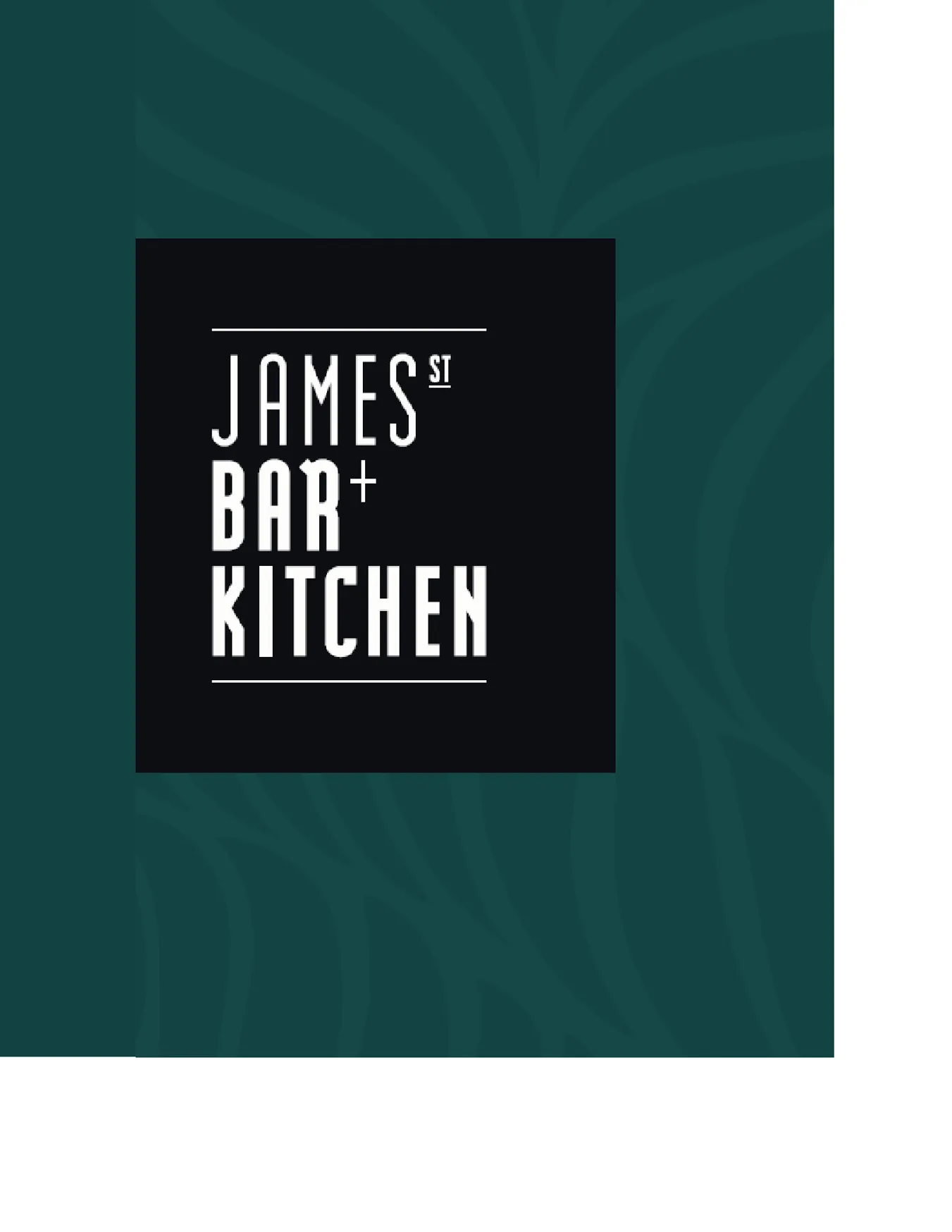 James St Bar + Kitchen menu, page 1