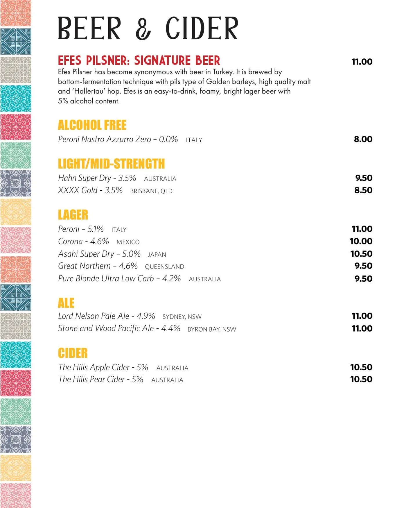 Ahmet's Turkish Restaurant menu, page 13