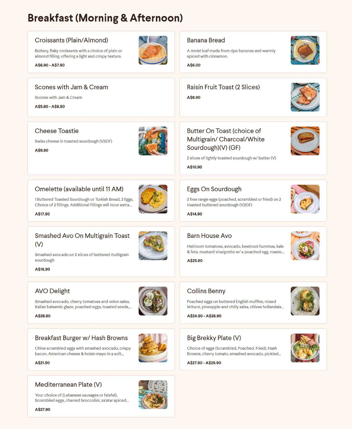 Lil Miss Collins menu, page 3