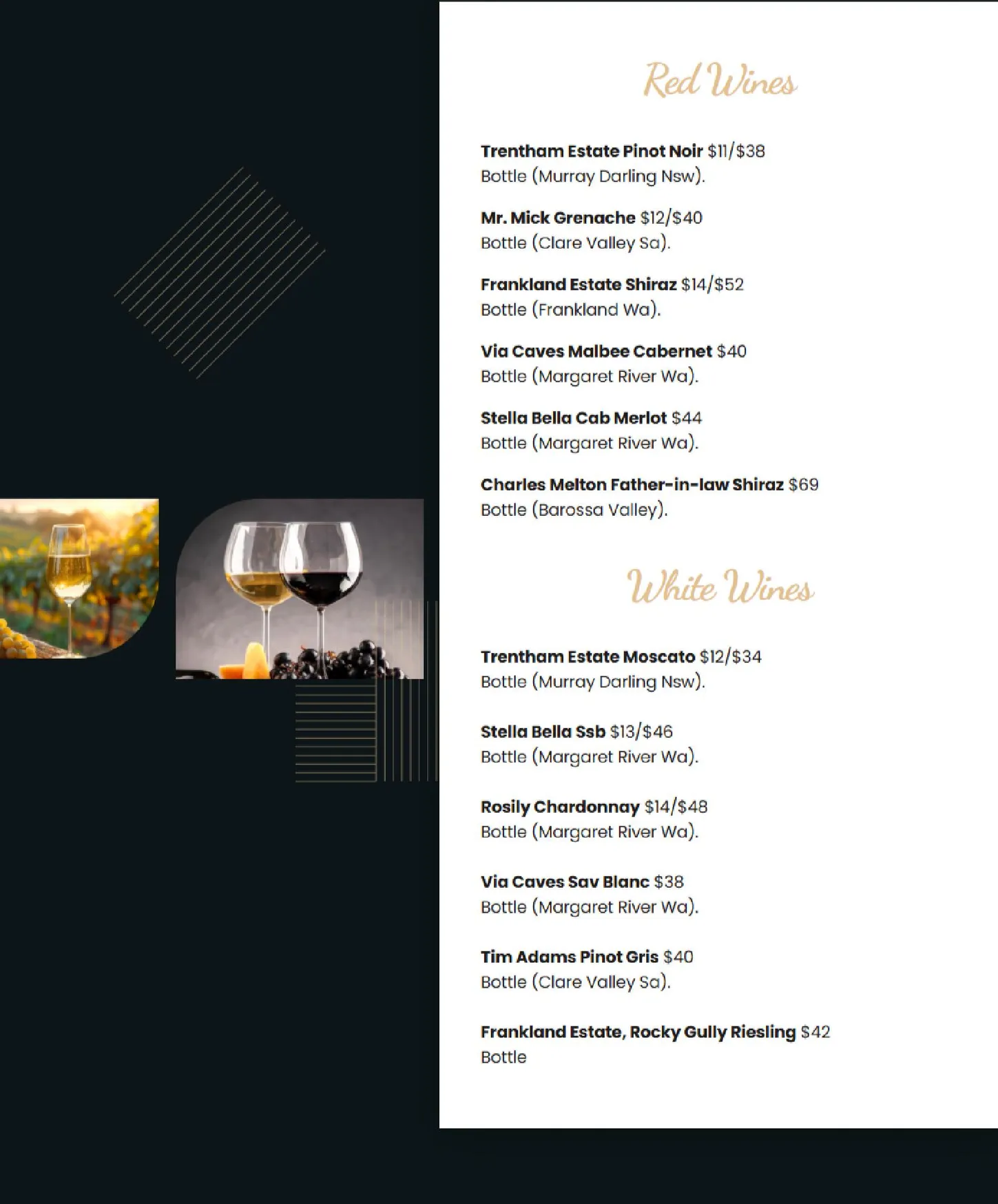 Fork & Flavours menu, page 2