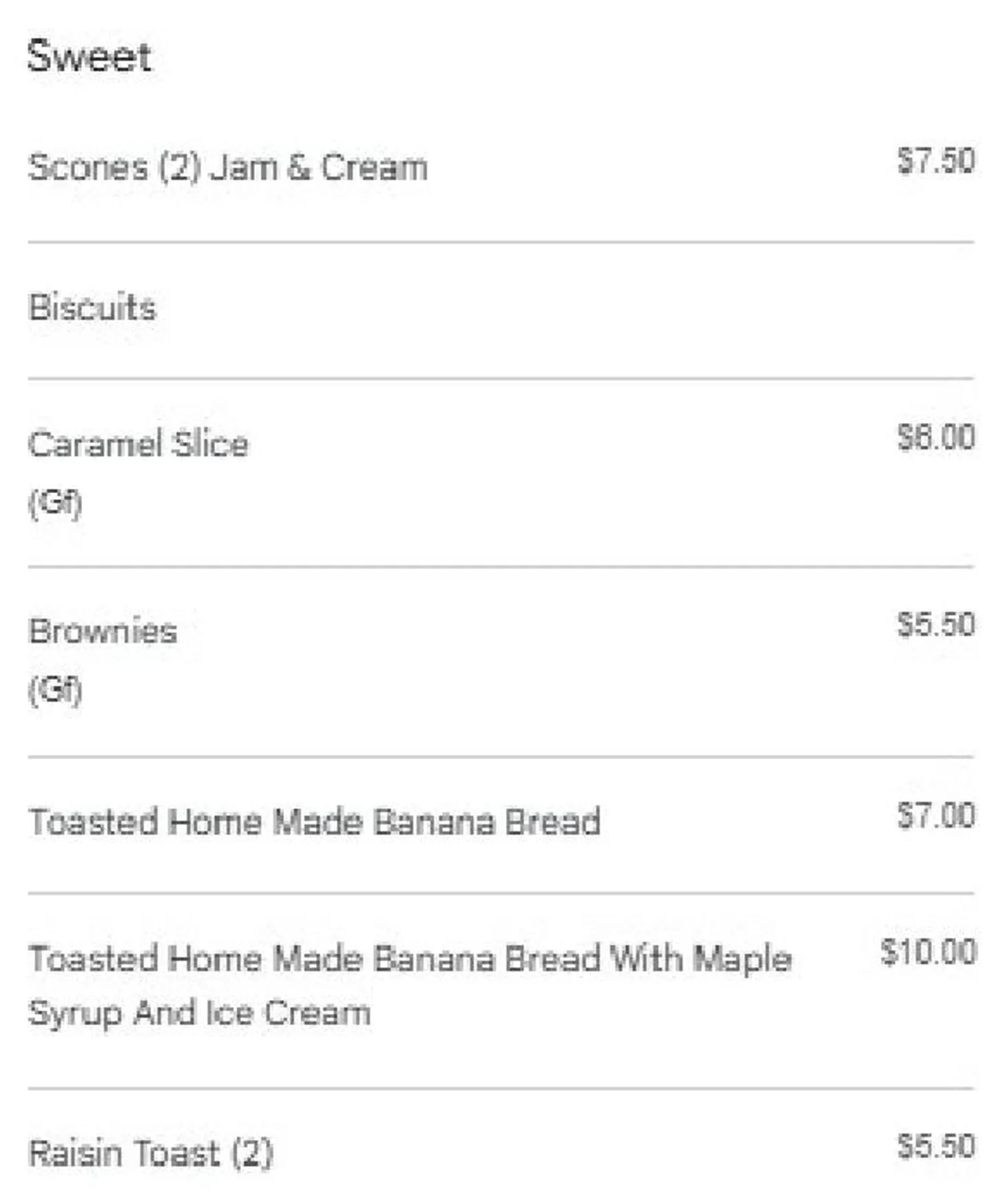 Hatters Tea House menu, page 2