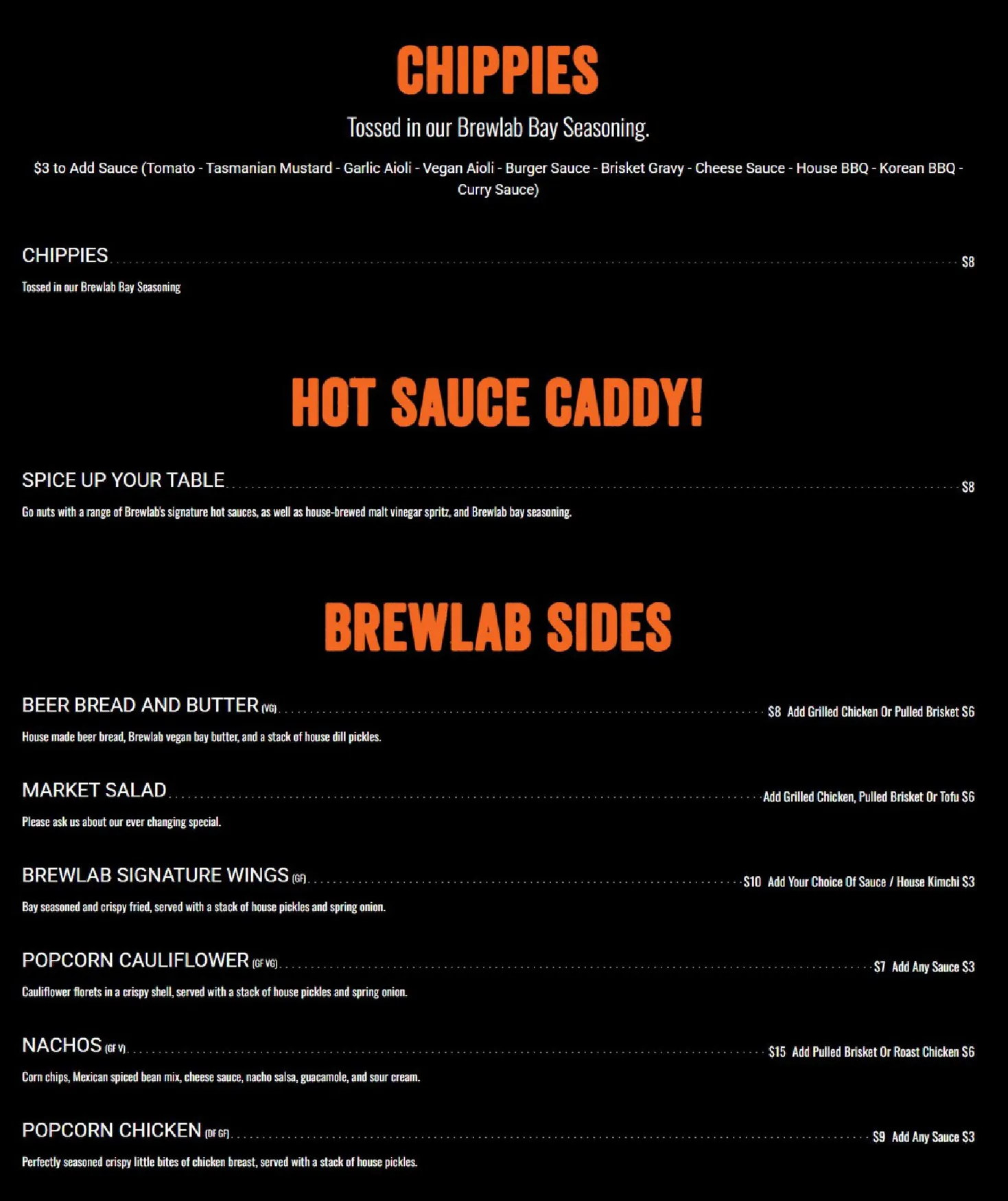 Brewlab Australia menu, page 3